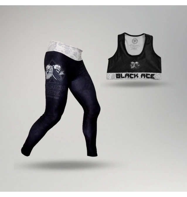 Kit: Calça Legging Feminina Black Ace Heaven & Hell + Top Feminino Black Ace Heaven & Hell 