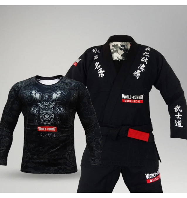 Kit: Kimono World Combat Bushido + Rash Guard Samurai Warrior