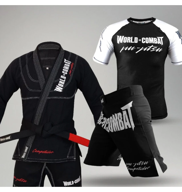 Kit: Kimono World Combat Competidor + Rash Guard + Bermuda