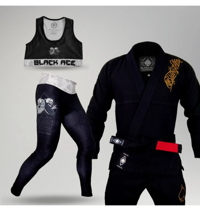Kit: Kimono Black Ace Player + Calça Legging Feminina + Top Feminino Black Ace
