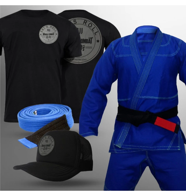 Kit: Kimono Classic + Boné Let's Roll + Faixa + Camiseta Let's Roll  