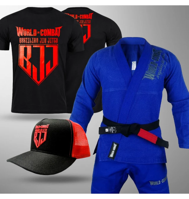 Kit: Kimono World Combat BJJ + Boné BJJ Competidor + Camiseta BJJ Competidor