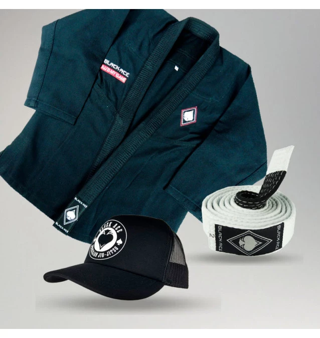 Kit: Kimono Infantil Black Ace + Faixa Black Ace + Boné Kids