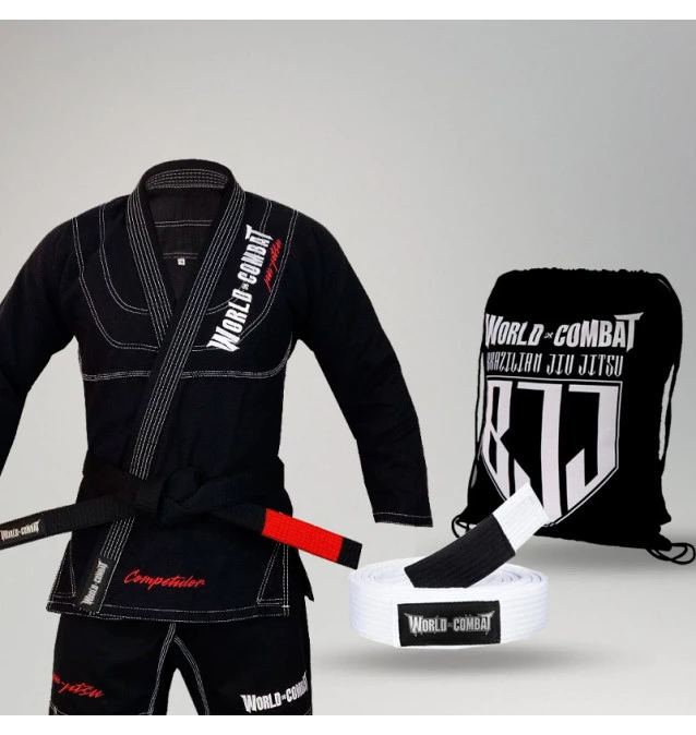 Kit: Kimono World Combat Competidor + Faixa + Mochila