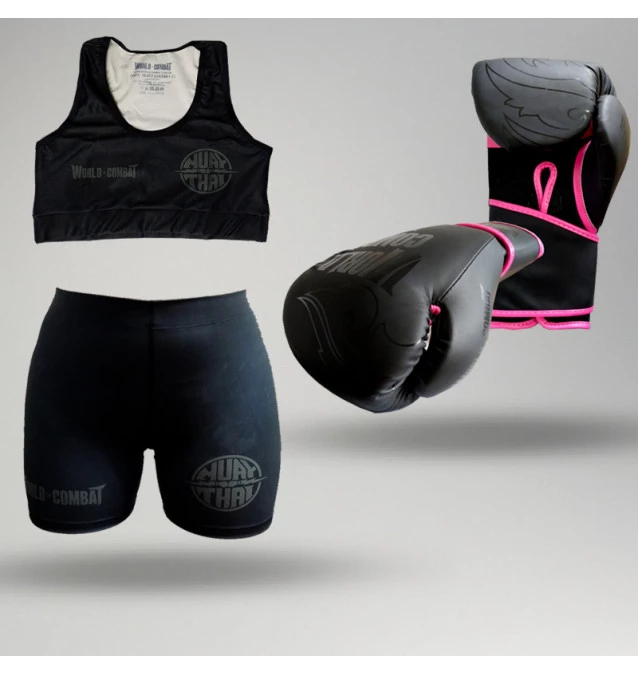 Kit: Luva World Combat Shock + Top + Short Compressão