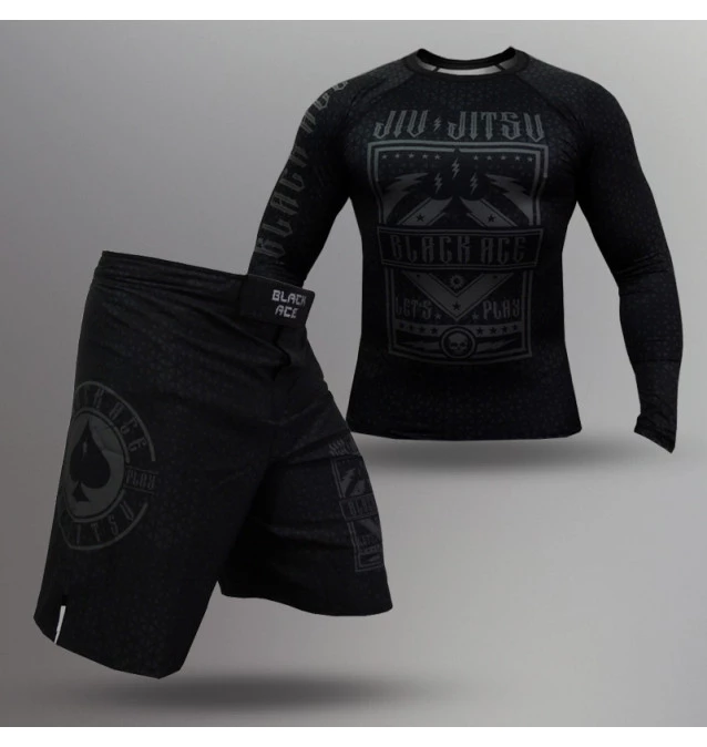 Kit Black Ace Lets Play: Rash Guard + Bermuda