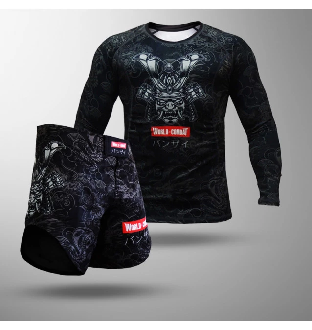 Kit: Rash Guard World Combat Samurai Warrior + Bermuda World Combat Samurai Warrior