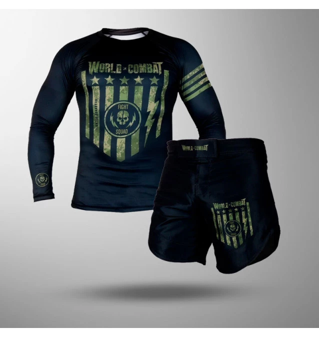Kit: Rash Guard World Combat Squad + Fight Short World Combat Squad