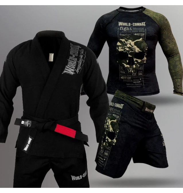 Kit Fight Division: Kimono World Combat BJJ + Rash Guard + Bermuda