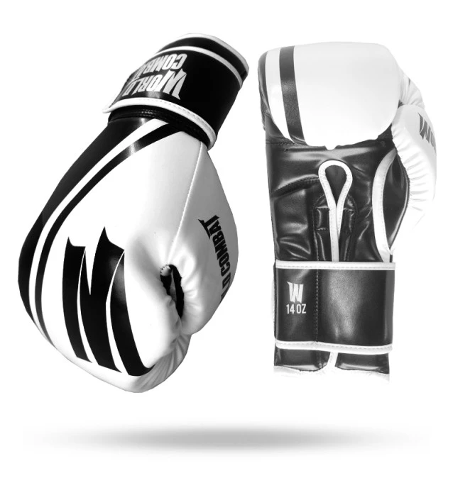 Luva World Combat Pro Series - Preto e Branca