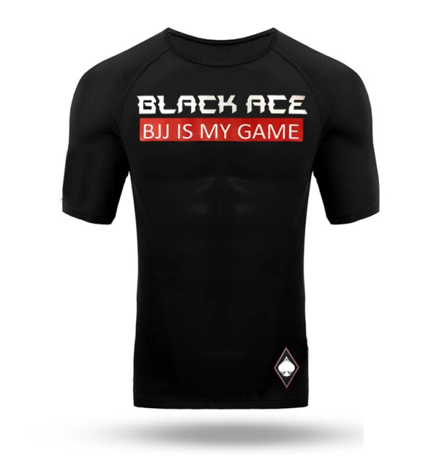 Rash Guard Black Ace Bjj is My Game Manga Curta - Preta