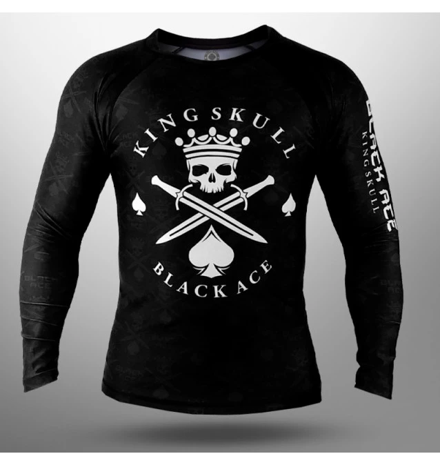 Rash Guard Black Ace King Skull - Preto
