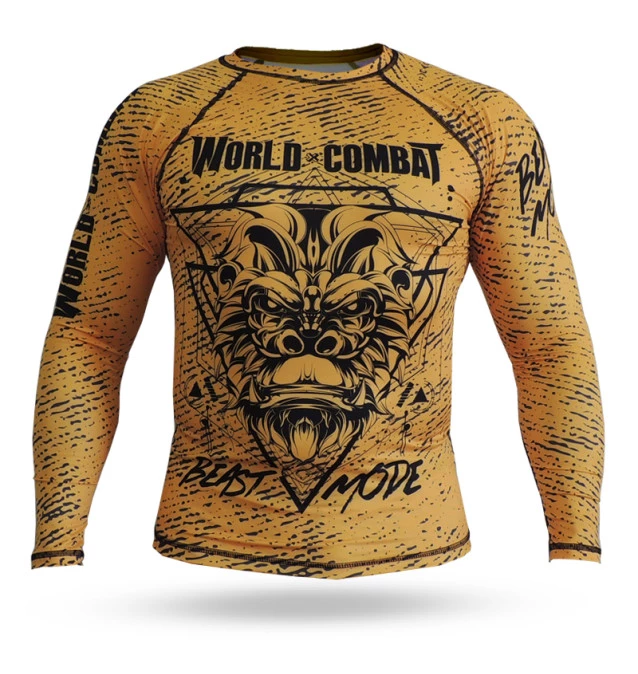 Rash Guard World Combat Beast Mode - Amarelo