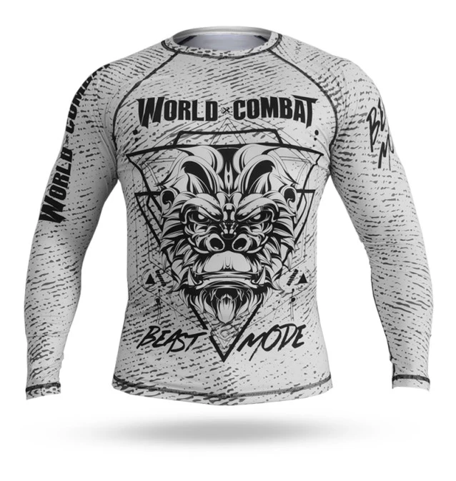 Rash Guard World Combat Beast Mode - Branco