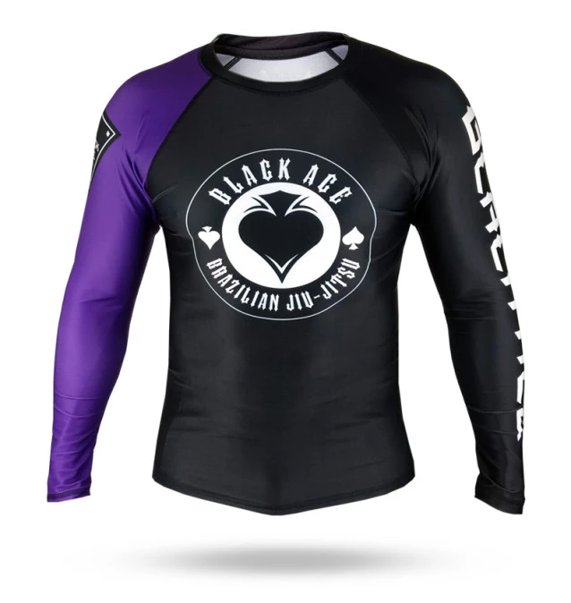 Rash Guard Black Ace Gambler - Preto e Roxo