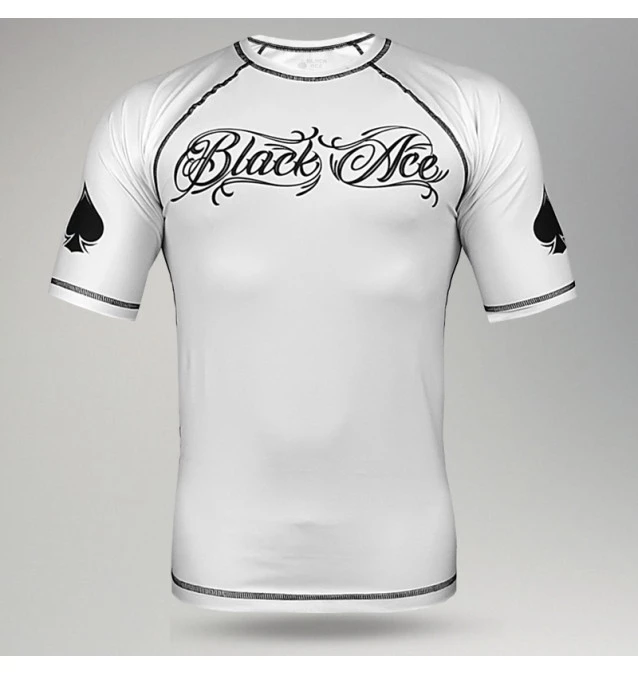 Rash Guard Black Ace Player Manga Curta - Branca