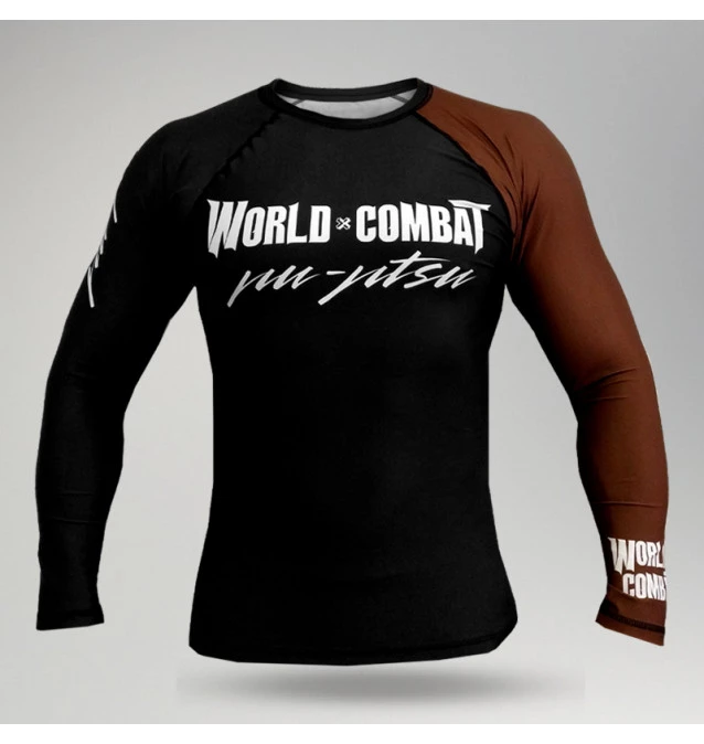 Rash Guard World Combat Competidor - Preto e Marrom