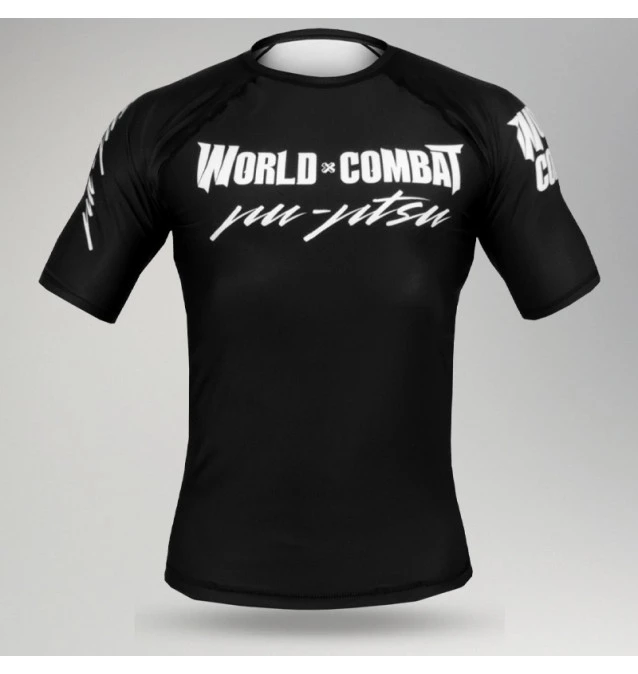 Rash Guard World Combat Competidor Manga Curta - Preto