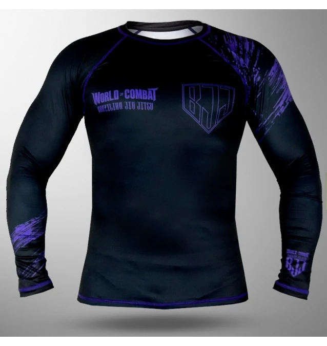 Rash Guard World Combat BJJ Competidor - Preto e Roxo