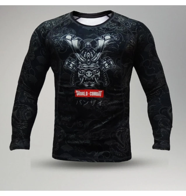 Rash Guard World Combat Samurai Warrior - Preto