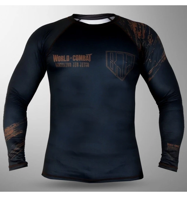 Rash Guard World Combat BJJ Competidor - Preto e Marrom