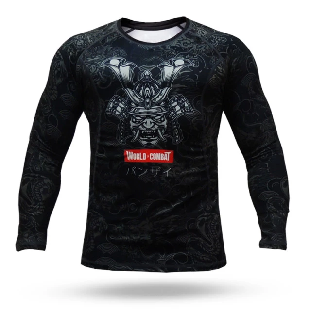 Rash Guard World Combat Samurai Warrior - Preto