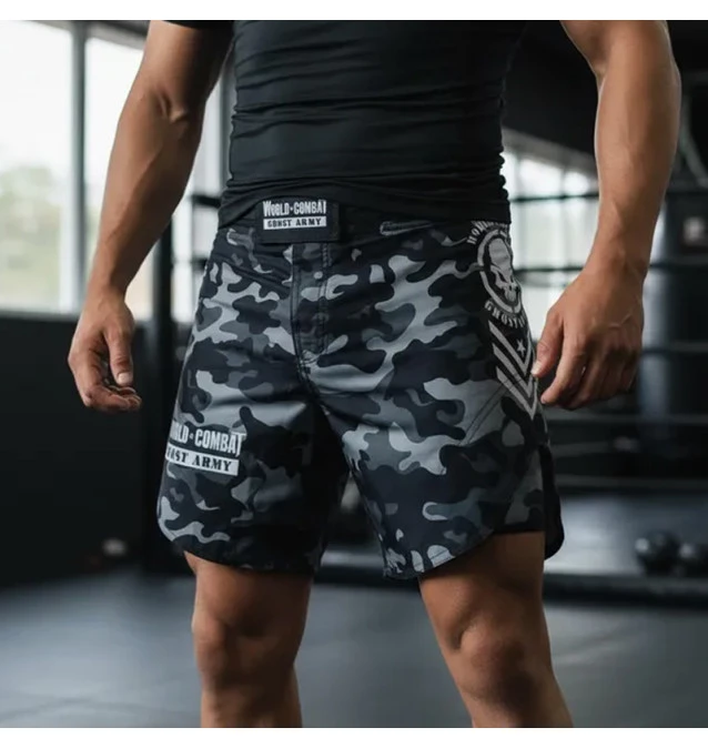 Fight Short World Combat Ghost Army - Camuflado Chumbo