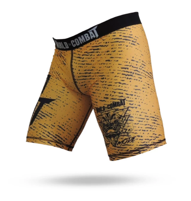 Short Compressão World Combat Beast Mode - Amarelo