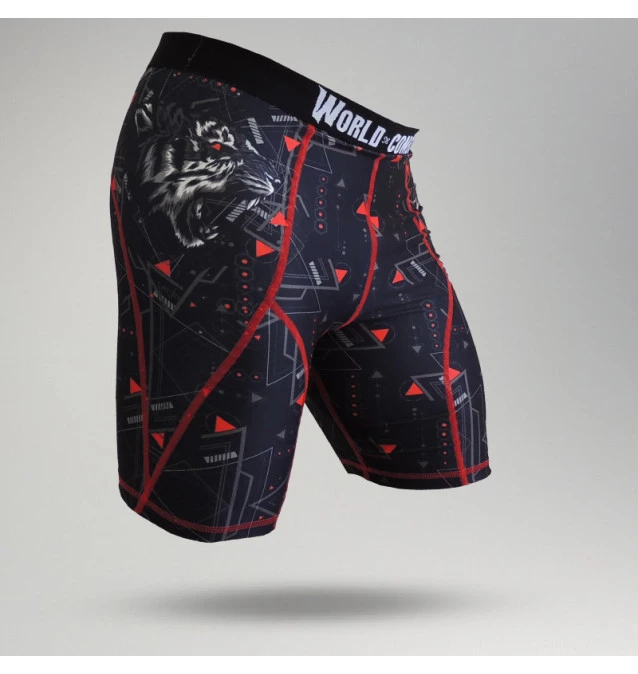 Short Compressão World Combat Black Tiger - Preto