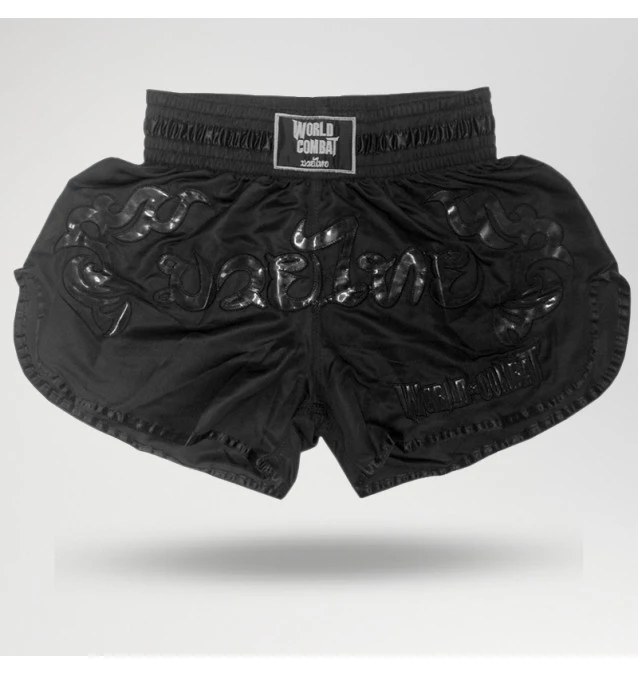 Short Muay Thai World Combat Thailand Style - Black in Black