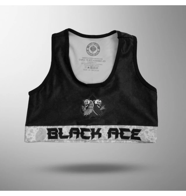 Top Feminino Black Ace Heaven & Hell - Preto