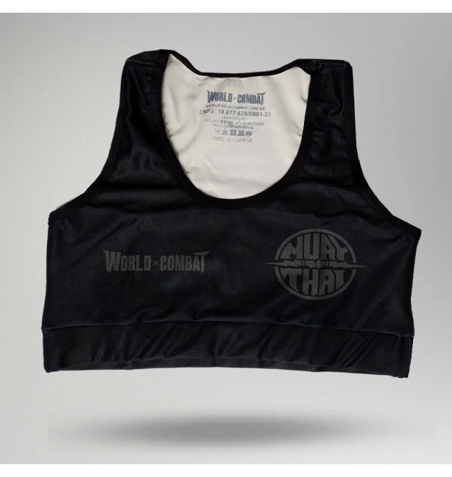 Top Feminino World Combat Muay Thai Power - Preto