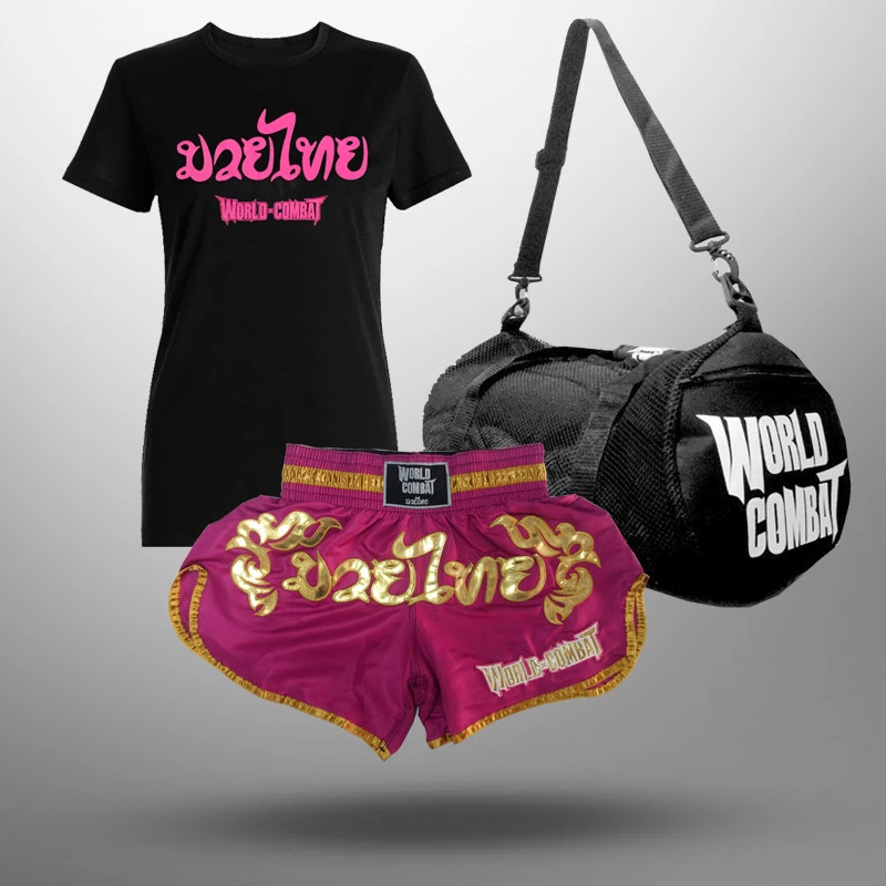 Short Muay Thai Feminino Bolsa Camiseta