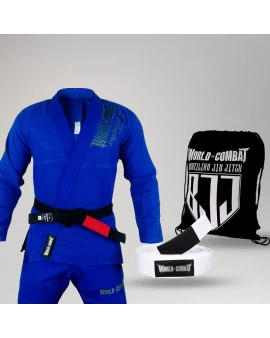 Kit: Kimono World Combat BJJ + Faixa + Mochila