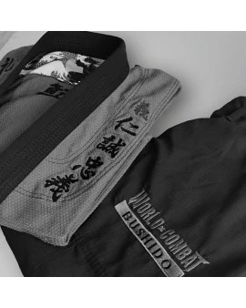 Kimono World Combat Bushido - Chumbo e Preto