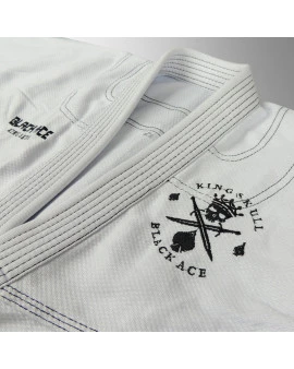 Kimono INFANTIL Trançado Black Ace King Skull - Branco