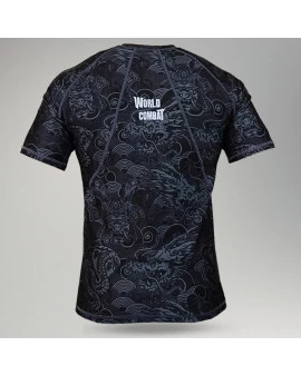 Rash Guard World Combat Samurai Warrior Manga Curta - Preto