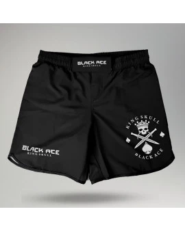 Short Black Ace King Skull - Preto