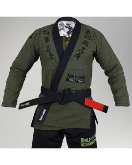 Kimono World Combat Bushido - Verde e Preto