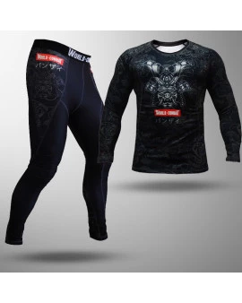 Kit: Calça de Compressão World Combat Samurai Warrior + Rash Guard Samurai Warrior