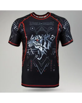 Rash Guard World Combat Black Tiger Manga Curta - Preto