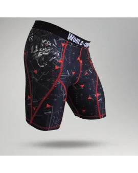 Short Compressão World Combat Black Tiger - Preto